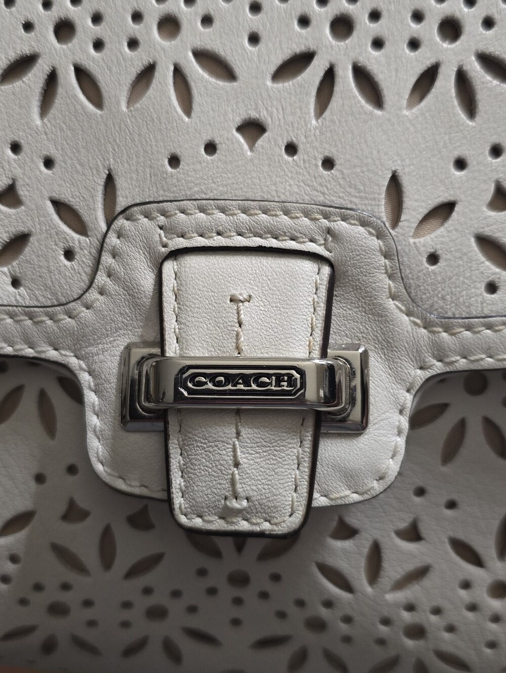 Coach Taylor Eyelet Leather Flap Clutch - Picture 2 of 8